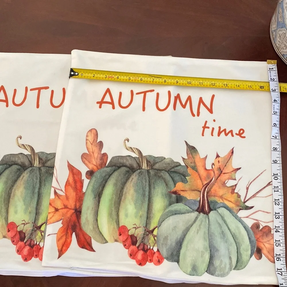 2 Pumpkin Printed Pillowcase without Pillow Core  Soft & Comfortable Decorative